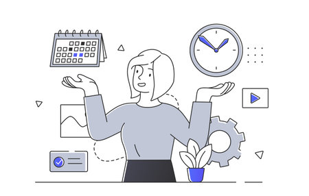 Woman with calendar vector simpleのイラスト素材