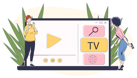 Movie watching vector simpleのイラスト素材