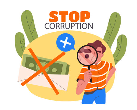 Stop corruption vector posterのイラスト素材
