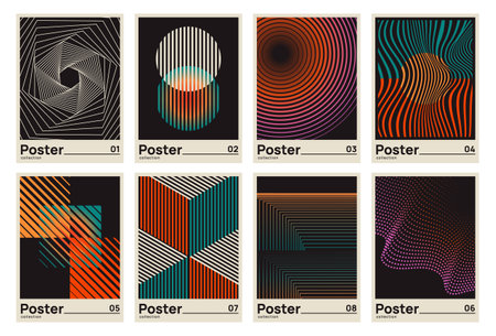 Vector Set of Bauhaus Postersのイラスト素材