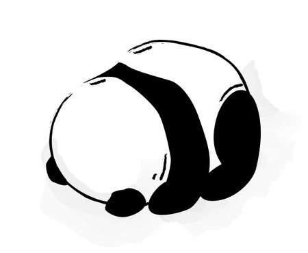 Hand drawn Cute Panda vector illustrationのイラスト素材