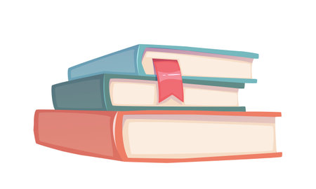 Vector Sticker with stack of booksのイラスト素材