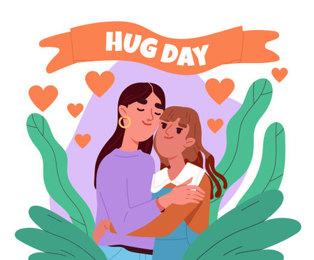 Hug day vector posterのイラスト素材