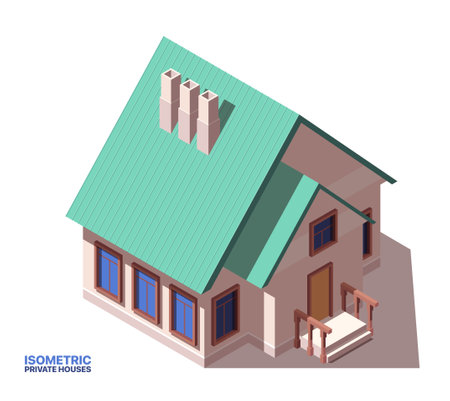 Private house vector isometric iconのイラスト素材