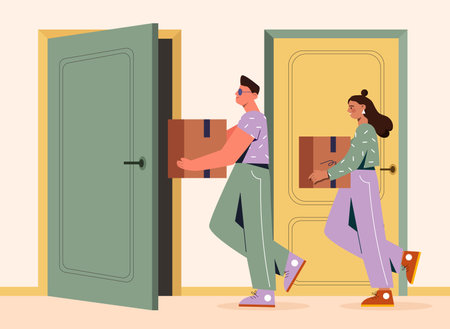 People relocating vector conceptのイラスト素材