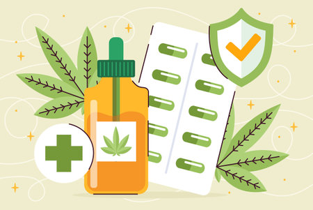 Medical cannabis vector conceptのイラスト素材