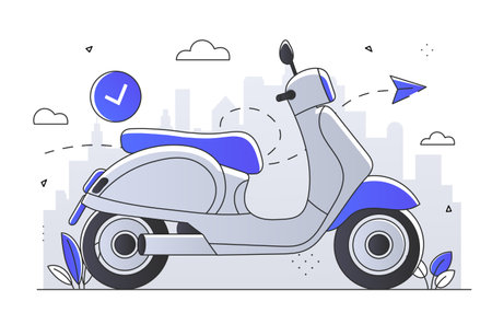 Electro scooter vector conceptのイラスト素材
