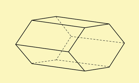 3D geometric outline shape. Volumetric geometric figure. Abstract pattern and ornament. Crystal and diamond. Poster or banner. Linear vector illustrationのイラスト素材