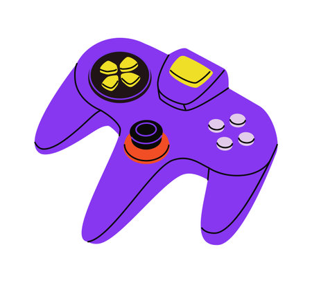 Purple gaming controller vector. Vector illustrationのイラスト素材