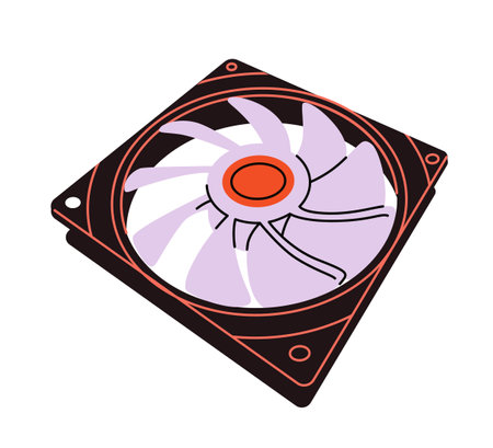 Computer cooling fan illustration. Vector illustrationのイラスト素材