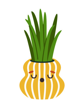 Cute plant pot illustration. Vector illustrationのイラスト素材