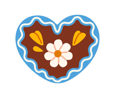 Heart-shaped cookie design. Vector illustrationのイラスト素材