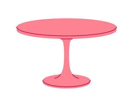 Pink round table illustration. Vector illustrationのイラスト素材