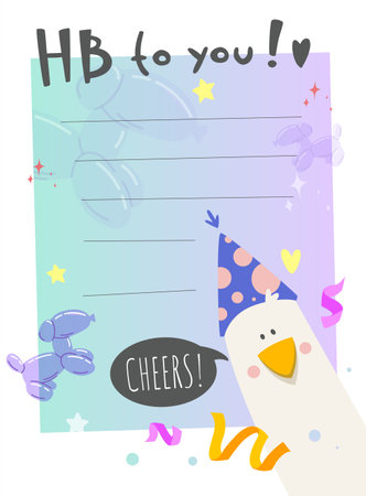 Birthday card with cute design. Vector illustrationのイラスト素材
