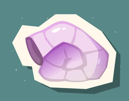 Purple crystal on green background. Vector illustrationのイラスト素材