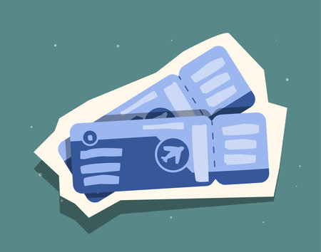 Blue travel tickets design. Vector illustrationのイラスト素材