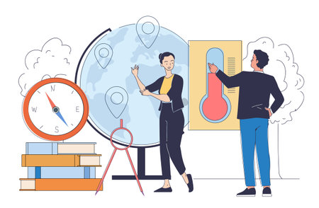 Geography education concept. Vector illustrationのイラスト素材
