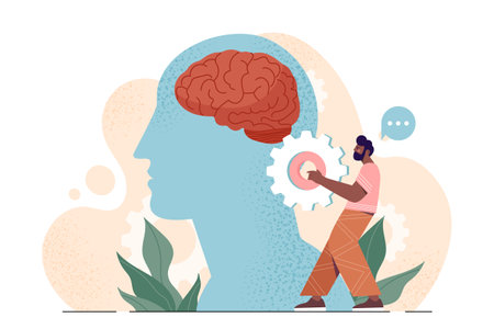 Human brain and cog concept. Vector illustrationのイラスト素材