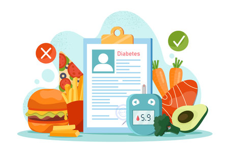 Healthy vs unhealthy foods illustration. Vector illustrationのイラスト素材