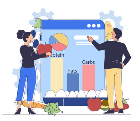 Nutritional analysis concept. Vector illustrationのイラスト素材