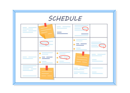 Weekly schedule board illustration. Vector illustrationのイラスト素材