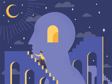 Stairway to Mind Growth. Vector illustrationのイラスト素材