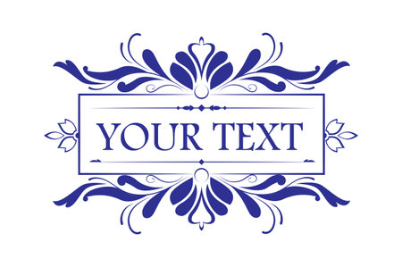 Classic calligraphy swirl. Ornate vintage frame with flourishes, organic floral motifs and space for text. Design element for wedding invitation. Hand drawn vector illustrationのイラスト素材