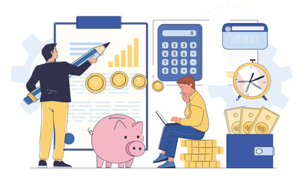 Financial planning and investment concept. Vector illustrationのイラスト素材