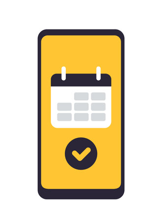 App Interface Template. Graphical user interface of mobile app or calendar widget. Planning schedule. Design element for UI and UX. Flat vector illustrationのイラスト素材