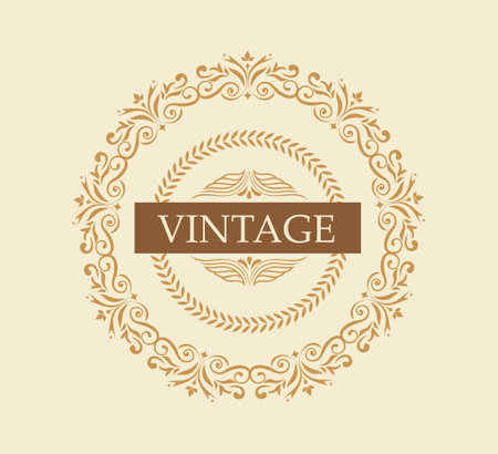 Luxury logo concept. Symbol of royalty. Monarchy and ancient kingdom. Vintage patterns and ornaments. Template and layout. Flat vector illustrationのイラスト素材