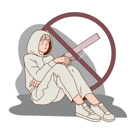 Anti-smoking concept illustration. Vector illustrationのイラスト素材