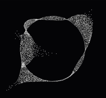 Abstract white particle swirl shape. Vector illustrationのイラスト素材