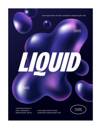 Liquid abstract fluid shapes design. Vector illustrationのイラスト素材