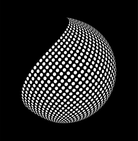 Twisted dotted sphere shape design. Vector illustrationのイラスト素材