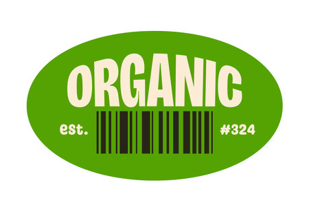 Organic barcode label sticker design. Vector illustrationのイラスト素材