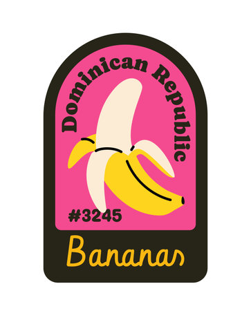 Banana label from Dominican Republic. Vector illustrationのイラスト素材