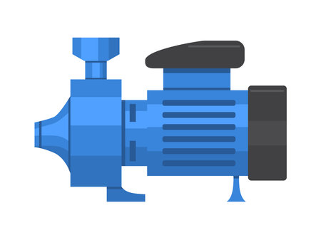 Blue water pump flat vector icon. Vector illustrationのイラスト素材