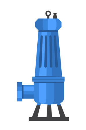 Industrial water pump icon in blue color. Vector illustrationのイラスト素材