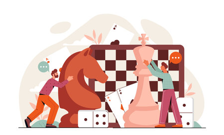 Strategic board game competition concept. Vector illustrationのイラスト素材