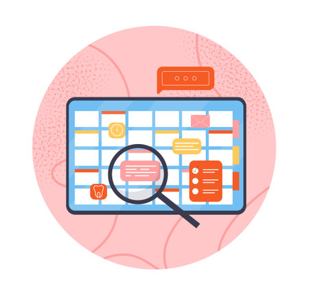 Digital calendar planning concept. Vector illustrationのイラスト素材