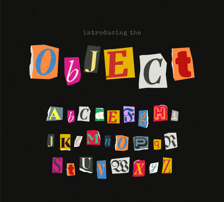Ransom-style alphabet collage on black. Vector illustrationのイラスト素材