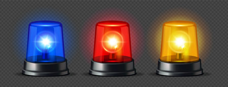 Flashing police and emergency sirens. Vector illustrationのイラスト素材
