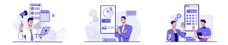 Business planning and data analysis concept. Vector illustration