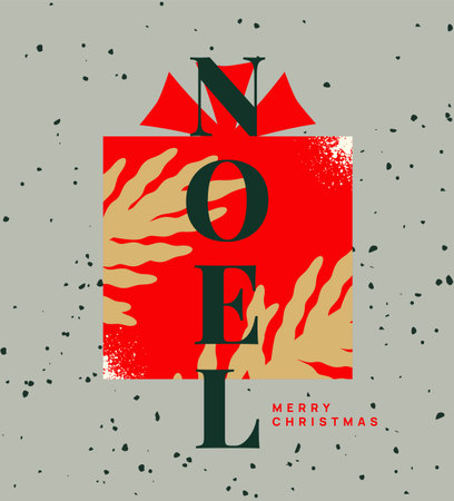 Noel Christmas design with bold letters. Vector illustrationのイラスト素材