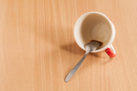 coffee cups on wood background 