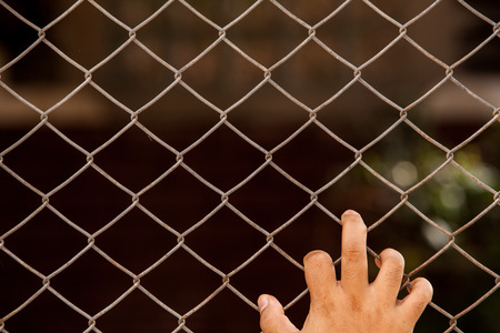 Iron chain fence  background.の写真素材