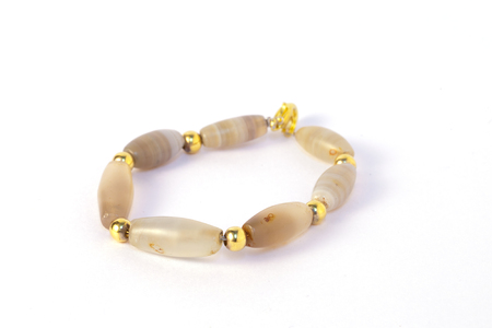 Agate Bracelet Isolated On White Background.の写真素材