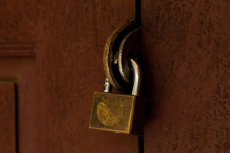 locked old wooden door.