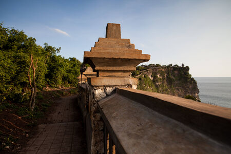 view of a cliff at Uluwatu temple, Bali Indonesia.の写真素材