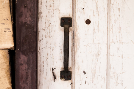 locked old wooden door.の写真素材